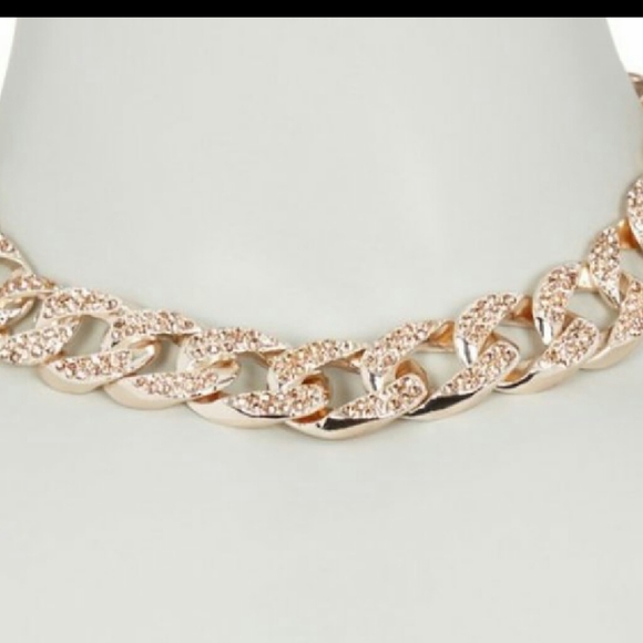 SOLD‼️Cubin Link Champagne Pave Chain Necklace - Picture 2 of 5